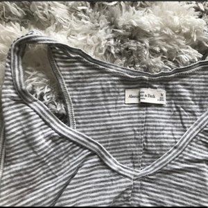 Women's Abercrombie & Fitch Gray White Striped Top